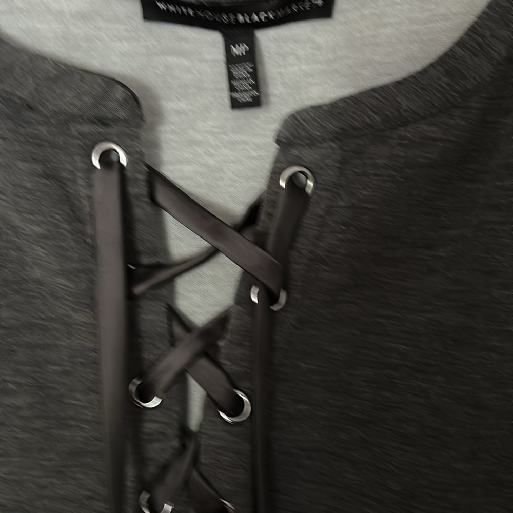 Women's Black Lace-Up Top - Picture 4 of 5